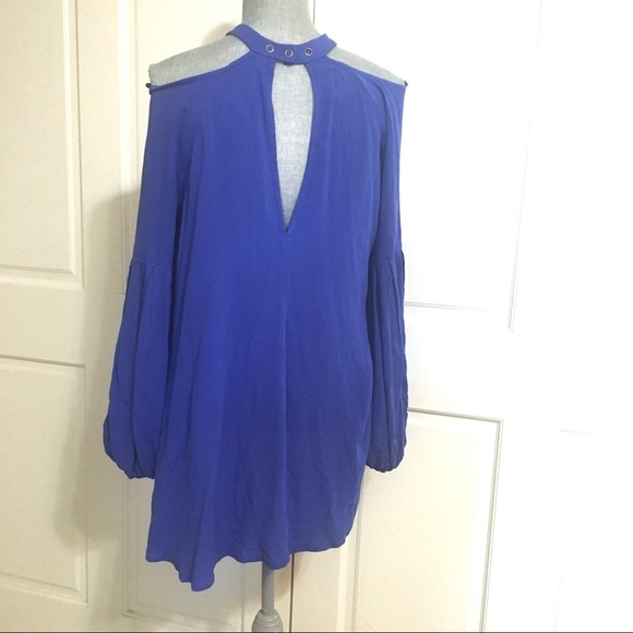 Free People Blue Flowy Tunic – Off Shoulder Boho Style - Picture 3 of 7